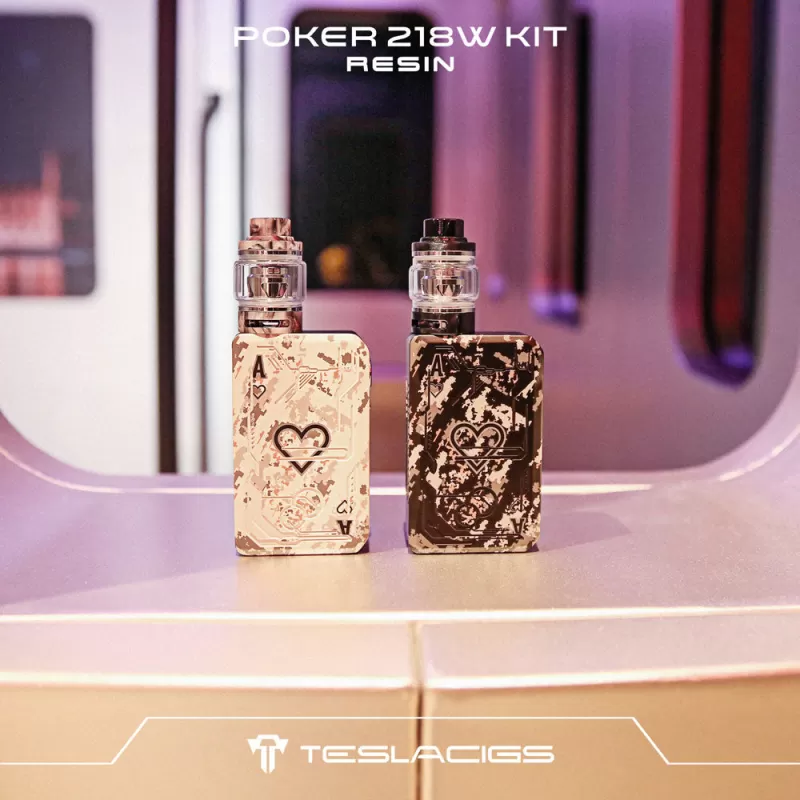 Teslacigs Poker 218 Kit with Resin Tank 4ml-6ml - Blue - Image 2