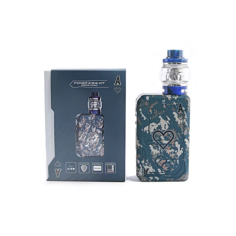 Teslacigs Poker 218 Kit with Resin Tank 4ml-6ml - Blue - Image 3