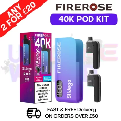 Blue Sour Raspberry Firerose SlideGo 40K Prefilled Pod Kit