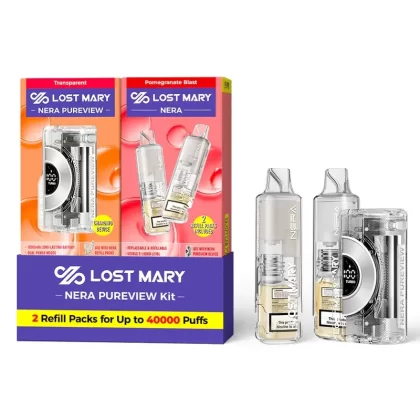 Transparent – Pomegranate Blast – Lost Mary – NERA Pureview 40K Kit (1 Device + 2 Refills)