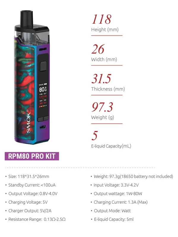 Smok RPM80 Pro Pod Kit - Black - Image 3