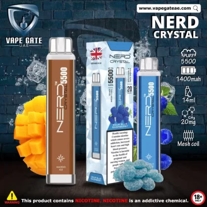 NERD CRYSTAL DISPOSABLE VAPE (5500 Puffs) - Mango Ice / 20 mg