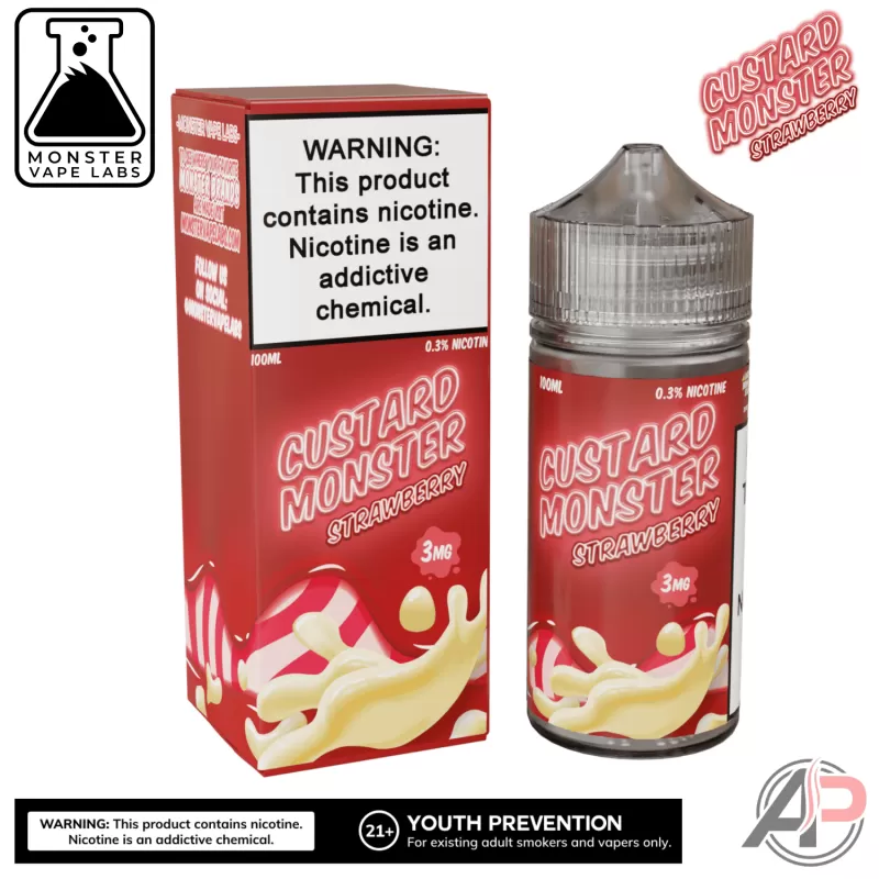 Strawberry E-Liquid By Custard Monster Vape Labs 100mL