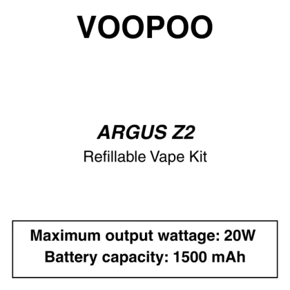 Voopoo – Argus Z2 – Refillable Starter Kit - Vapeys Co Nz