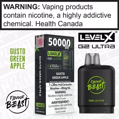 Gusto Green Apple Flavour Beast LEVEL X G2 Ultra POD
