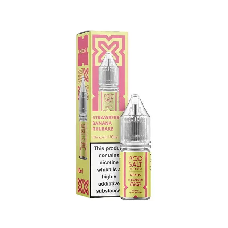 Strawberry Banana Rhubarb Nicotine Salt 10ml E-Liquid by Pod Salt Nexus