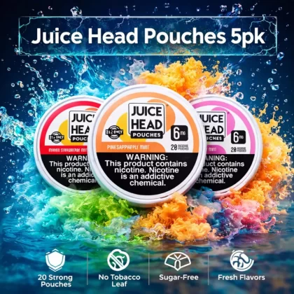 Juice Head Pouches 5pk - Watermelon Strawberry Mint / 12mg - Vapeciga (707F32)