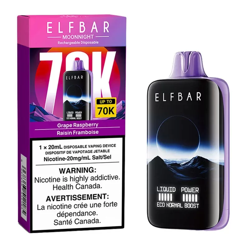 Elf Bar MoonNight 70K Disposable Vape Device – Grape Raspberry 20ml