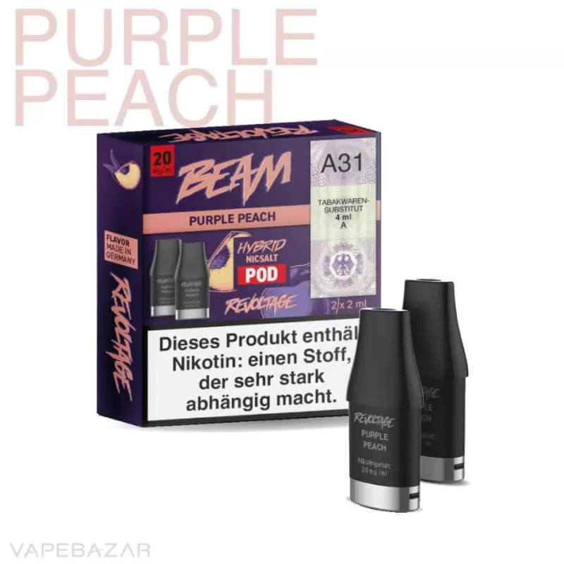 Revoltage Beam – Purple Peach – Prefilled Liquid Pod – 2er Pack - Vapebazar - Image 2