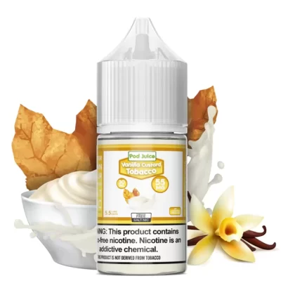 Vanilla Custard Tobacco 30ml – Pod Juice Salt - Vapebazaar Pk