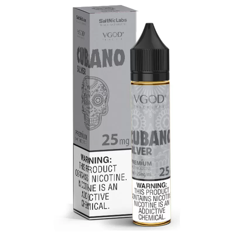VGod Cubano Silver SaltNic – 30ml (25mg, 50mg) Nicotine Strengths - Vape Product, Vape Product