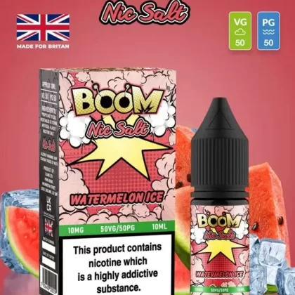 Watermelon Ice Boom Nic Salt E Liquid 10ml | 10mg & 20mg | 50/50 VG/PG