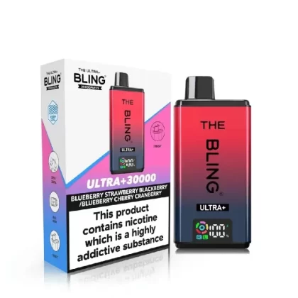 The Bling Ultra Plus 30K Vape Kit Blueberry Strawberry Blackberry / Blueberry Cherry Cranberry - Nicotine Strength#20mg (0F1033)