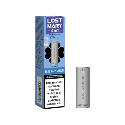 Lost Mary 4in1 Blue Razz Cherry Pods (2 Pack) - Nicotine Strength#20mg (9E954E)