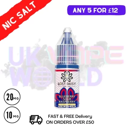 Blue Sour Raspberry LOST Daisy Nic Salt 10ML eLiquid
