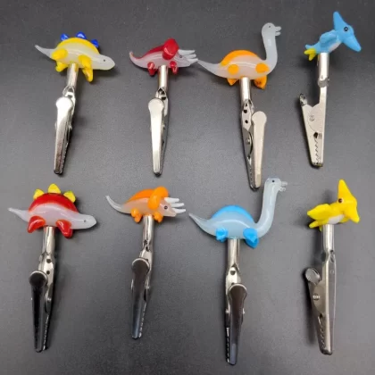 Dinosaurs Glass Joint Roach Clip | 3″