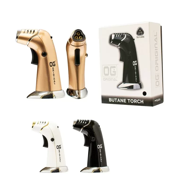 Briquet torche au butane OG Original 6″ à trois flammes - Blanc, Vape Product (3F9D8B)