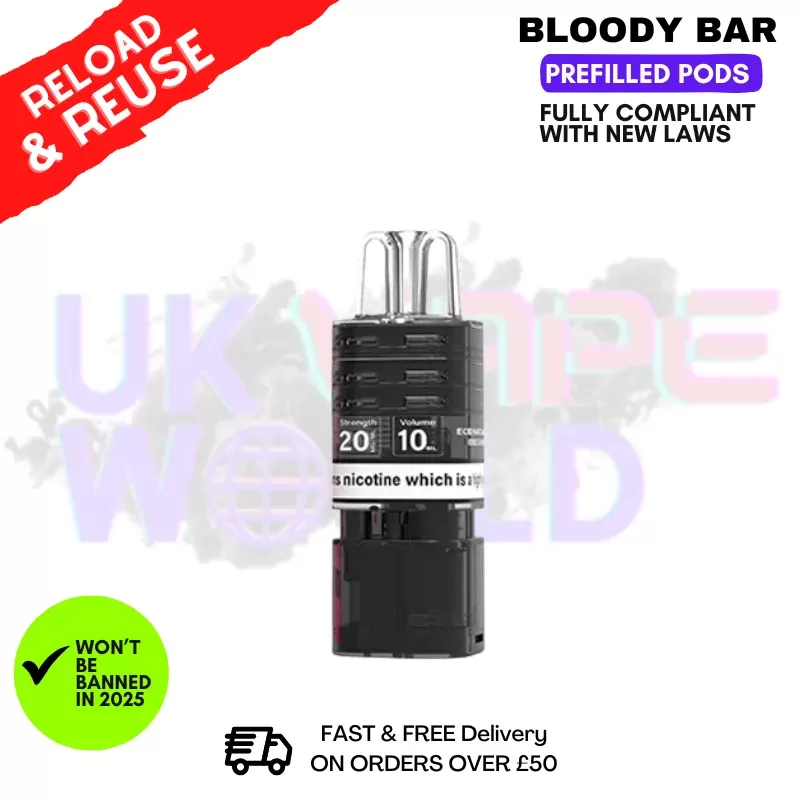 Blueberry Sour Raspberry Bloody Bar 10K Replacement Pod – £5.89