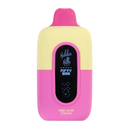 Pink Sour Straws Hidden Hills X Fifty Bar - Consumer; Vape Product; 5 Pack, Single