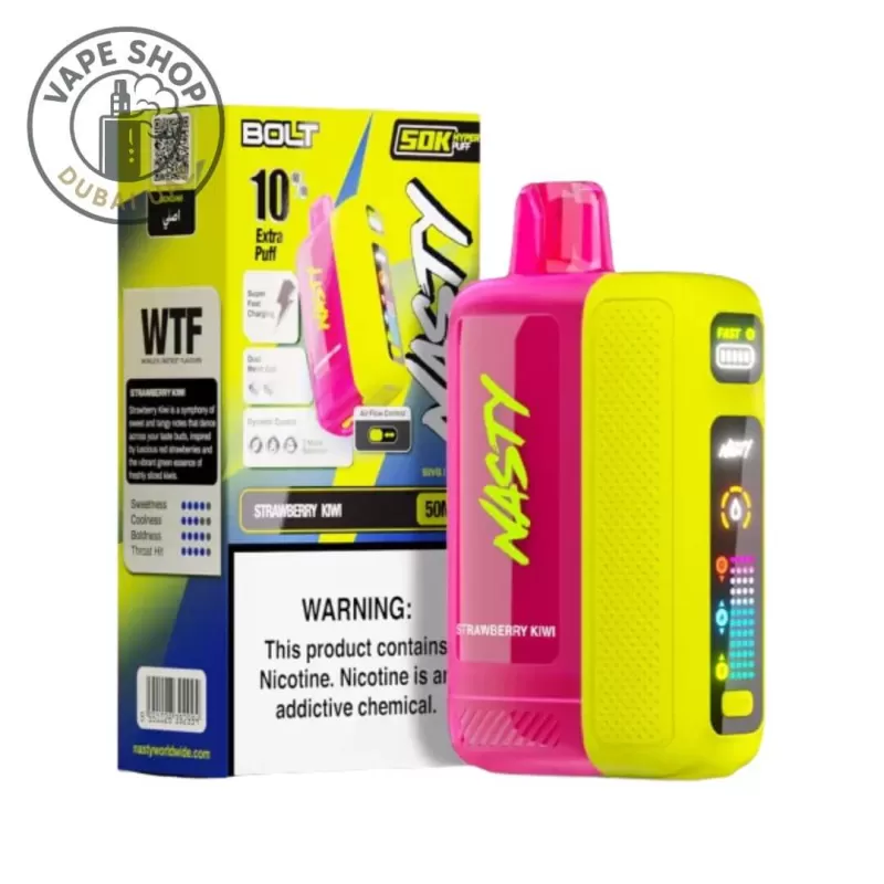 Nasty Bolt 50000 Puffs 50MG Nicotine Disposable Vape - Apple Ice, Berry Grape; Vape Product, BOX OF 10 PCS - Image 3