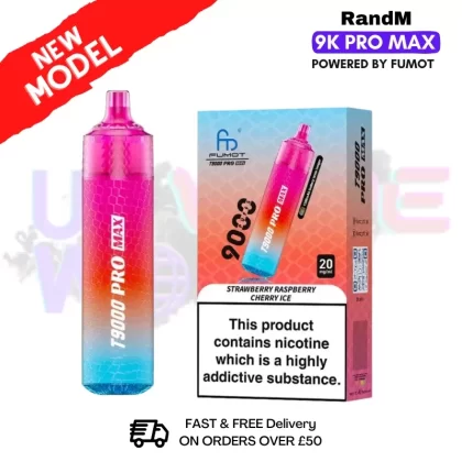 Strawberry Raspberry Cherry Ice RandM T9000 Pro Max Pod Kit
