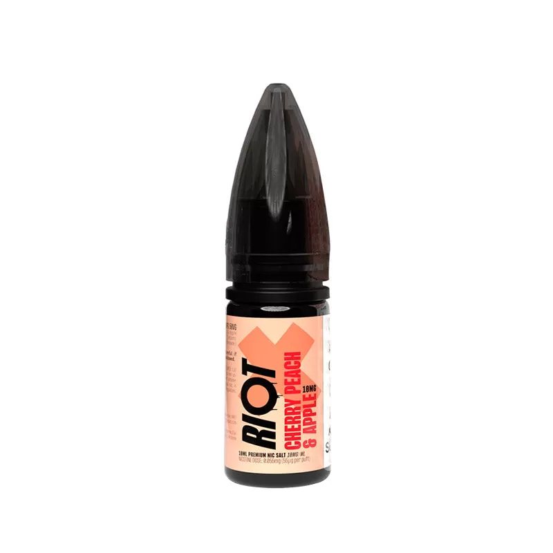 Riot X Nic Salts Cherry Peach & Apple 10ml E-Liquid - 10mg - Image 2