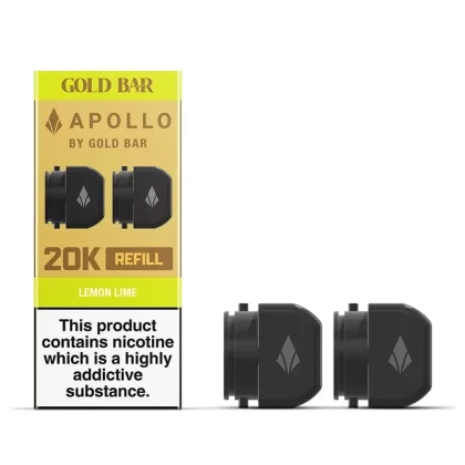 Gold Bar Apollo Lemon Lime Prefilled Vape Pods 20mg – 2 Pods