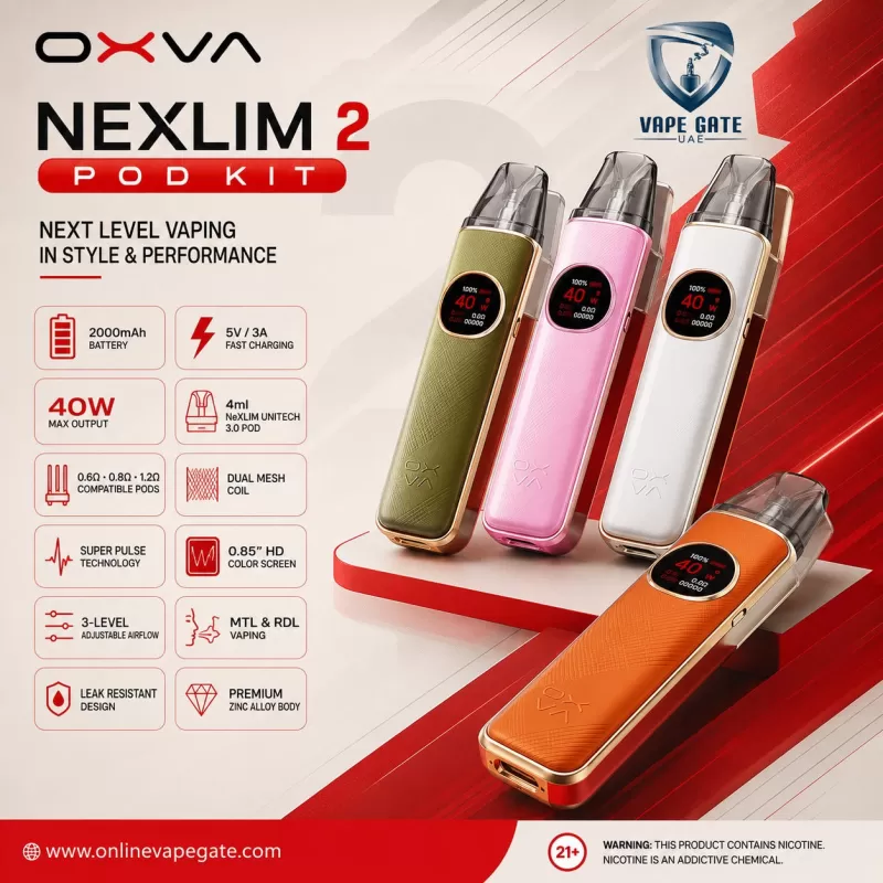 OXVA Nexlim 2 Pod Kit - Green Leather, Black Leather