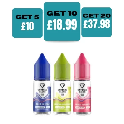 Crystal Clear 10ml Nic Salt - 5MG / Strawberry Raspberry Cherry Fusion