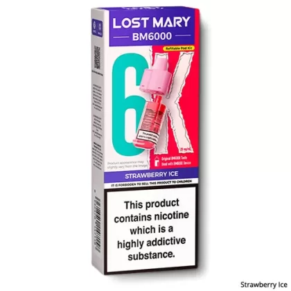 Strawberry Ice BM6000 Refill Pods by Lost Mary - 20 mg/ml