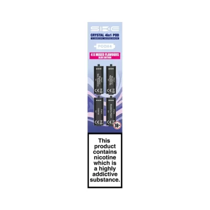SKE Crystal 4in1 Blue Edition Multi-Flavour Pods (4 Pack) - Nicotine Strength#20mg