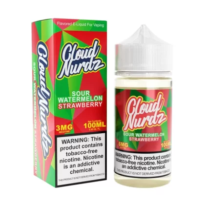 Cloud Nurdz Sour Watermelon Strawberry Vape Juice