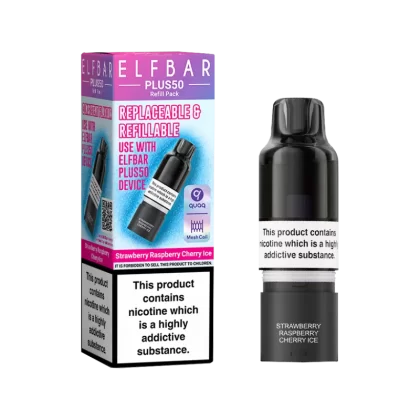 Strawberry Raspberry Cherry Ice ElfBar Plus 50 Refill Pack - Ecigwizard