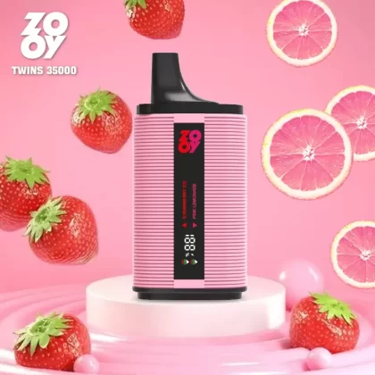 ZOOY Twins 35000 – 35K Puffs Dual Flaovrs Double Mesh Coil Disposable Vape - 35000 puffs; Vape Product, Vape Product; Blue Razz Lemon & Strawberry Banana, Blueberry Ice & Grape Fruit