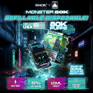 Monster 80K Refillable Disposable - watermelon raspberry ice