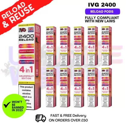 Grapefruit Edition IVG 2400 RELOAD Pods – Box Of 10