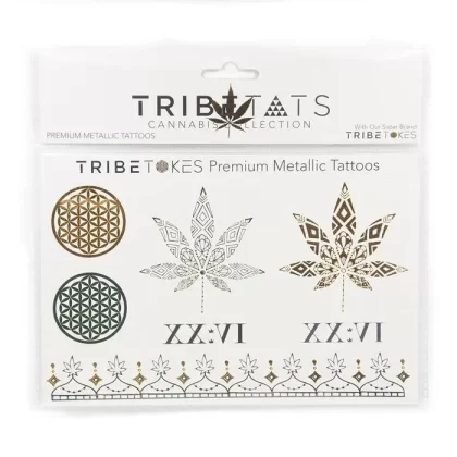 TribeTokes TribeTats Metallic Cannabis Tattoos