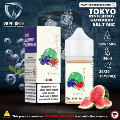 Tokyo E juice Iced Blueberry Watermelon Saltnic 30ml - 50 mg / 30 ml