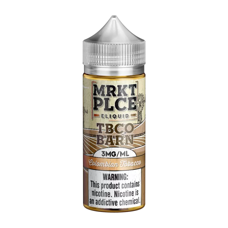 MRKTPLCE - “TBCO BARN” Colombian Tobacco - 100ML E-Liquid - 3MG