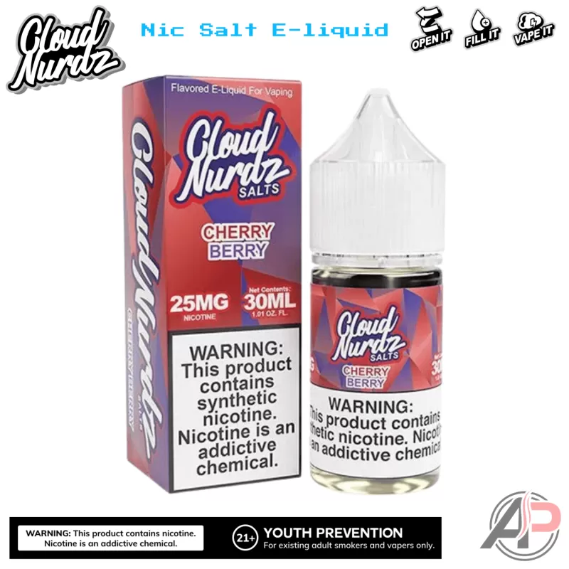 Cloud Nurdz Cherry Berry E-Liquid 100mL - Image 2