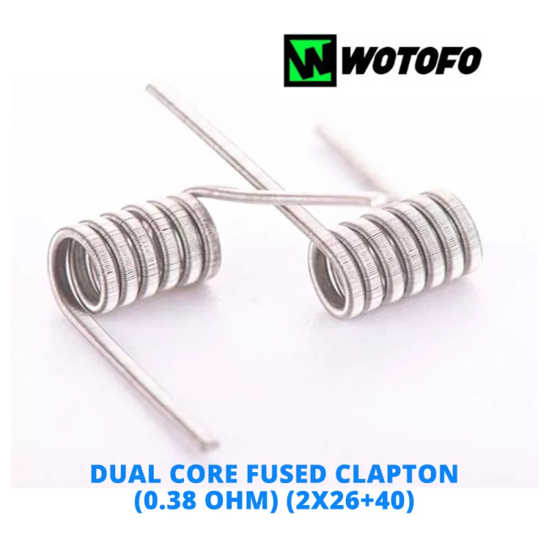 Wotofo Fused Clapton Prebuilt Wires - Pair of Dual Core Fused Clapton (0.38 ohm) (2x26+40)