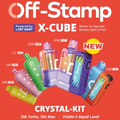 Off-Stamp X-CUBE "CRYSTAL CUBE" 35K Disposable KIT Powered By LOST MARY – 35000 Puffs - Coffee