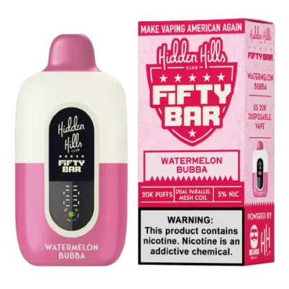 Watermelon Bubba Disposable Vape (20000 Puffs) by Hidden Hills x Fifty Bar