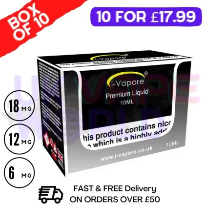 Strawberry i-Vapore E-Liquid 100ML Multi-Pack (10X10ML)
