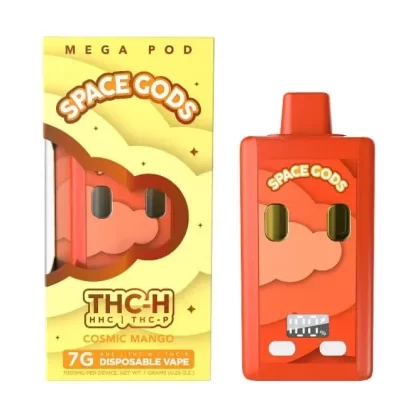 Space Gods Mega Pod Disposable 7g - strain#Cosmic Mango>Galactic Grape>Lunar Lime>Strawberry Stardust