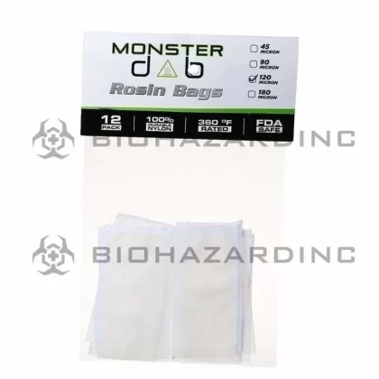 Monster Dab | Rosin Bags | 120μ – 2″ x 4″ – 12 Count - Vape Store