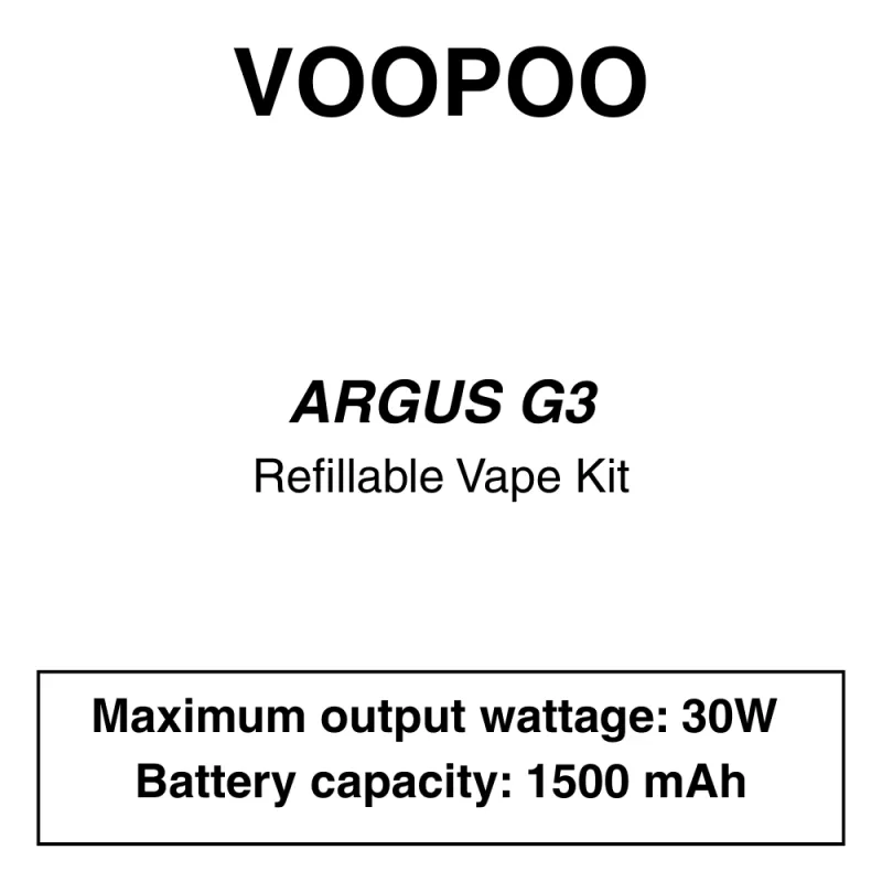 Voopoo – Argus G3 – Pod Starter Kit - Vapeys Co Nz