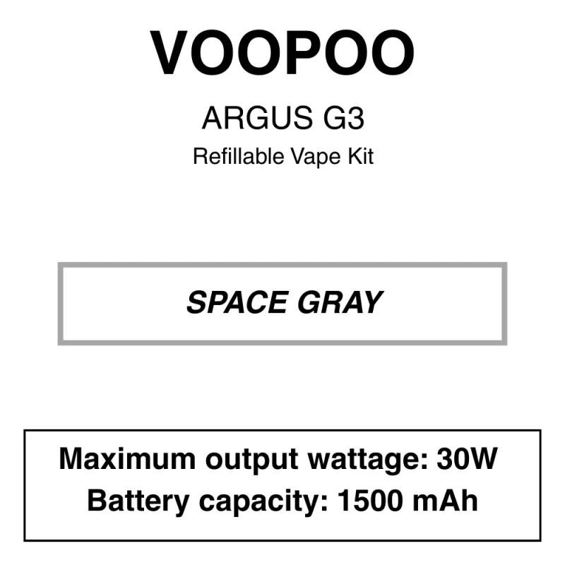 Voopoo – Argus G3 – Pod Starter Kit - Vapeys Co Nz - Image 3