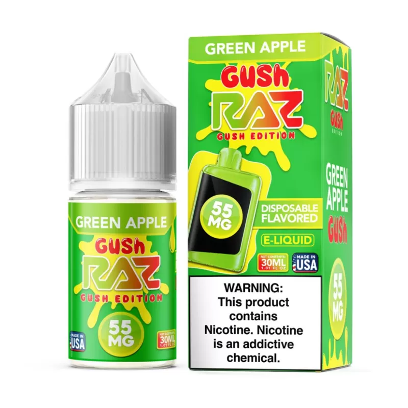 RAZ Salt "GUSH EDITION" - Green Apple Gush - 30ML E-Liquid - 55MG