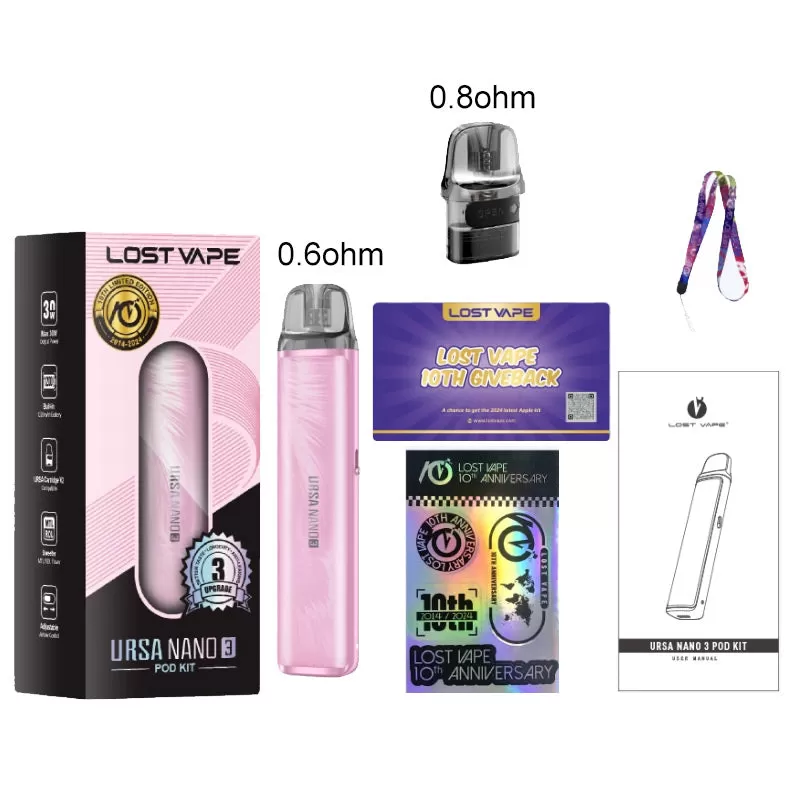 Lost Vape Ursa Nano 3 Kit 1200mAh - Silk Rose - Image 3